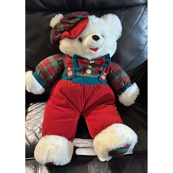 Tb Trading Co. Scottish Christmas Teddy Bear 20" Plush 1996 Vintage - Picture 1 of 8